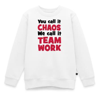 Teamwork - Kinder Premium Organic Sweatshirt - Weiß - Vorne - AI Model Kid Male (0cm)