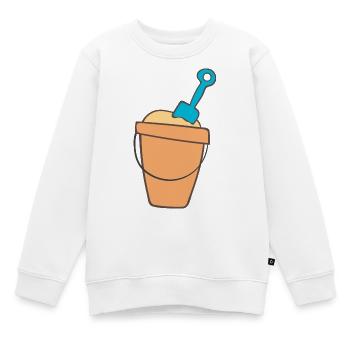 Strandkübchen mit Schaufel - Kinder Premium Organic Sweatshirt - Weiß - Vorne - AI Model Kid Male (0cm)