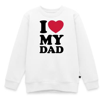 I love my dad - J'aime mon papa - Sweat Premium enfant bio - blanc - Devant - AI Model Kid Male (0cm)