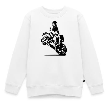 Motorrad stunt - Kinder Premium Organic Sweatshirt - Weiß - Vorne - AI Model Kid Male (0cm)
