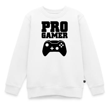 pro gamer - Kids Premium Organic Sweatshirt - white - Front - AI Model Kid Male (0cm)