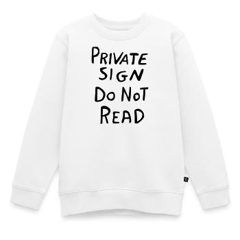 Privater Bereich Schild – Lustiges Geheim-Design - Kinder Premium Organic Sweatshirt - Weiß - Vorne - AI Model Kid Male (0cm)