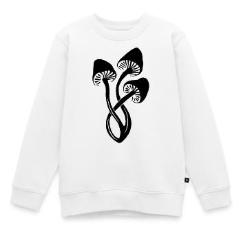 Trio de champignons noirs - Sweat Premium enfant bio - blanc - Devant - AI Model Kid Male (0cm)