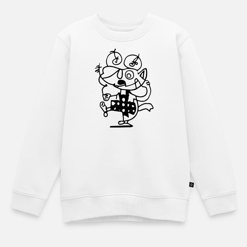 Chat Arty - Sweat Premium enfant bio - blanc