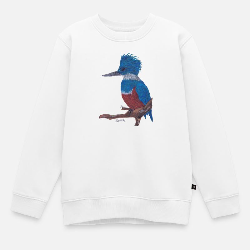 Ein charismatischer Eisvogel. - Kinder Premium Organic Sweatshirt - Weiß