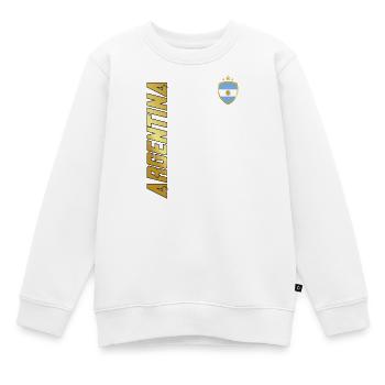 ARGENTINIEN SPORTLICH FETT TYPOGRAFIE - Kinder Premium Organic Sweatshirt - Weiß - Vorne - AI Model Kid Male (0cm)