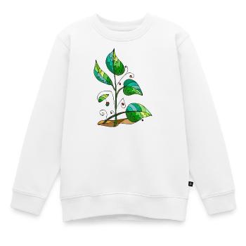 leaves - Kids Premium Organic Sweatshirt - white - Front - AI Model Kid Male (0cm)