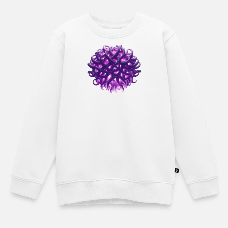 boule de tentacule violette - Sweat Premium enfant bio - blanc