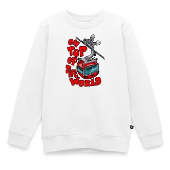 1422-Gondel-ROT - Kinder Premium Organic Sweatshirt - Weiß - Vorne - AI Model Kid Male (0cm)