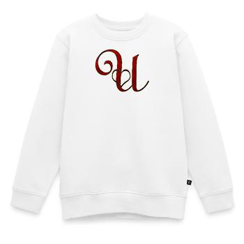 Ornement en lettres en or en forme de cœur de Dieu - Sweat Premium enfant bio - blanc - Devant - AI Model Kid Male (0cm)