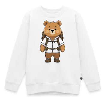 Abenteuerbär mit Rucksack - Kinder Premium Organic Sweatshirt - Weiß - Vorne - AI Model Kid Male (0cm)