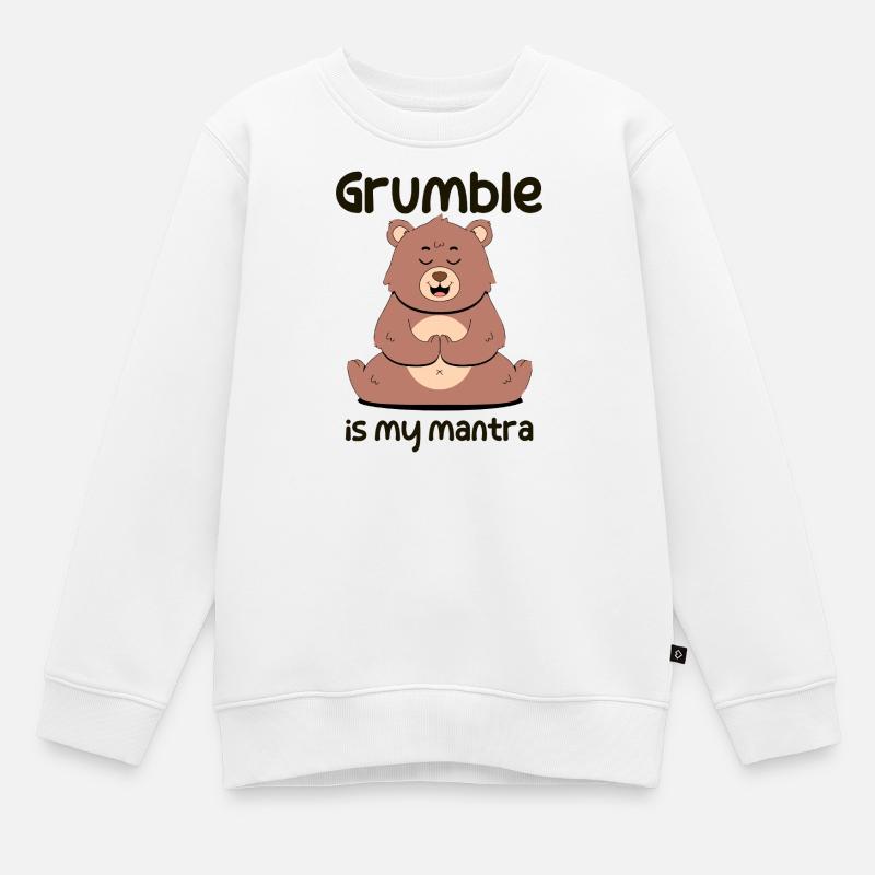 Grogner est mon mantra - Sweat Premium enfant bio - blanc