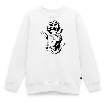 Un chérubin cool avec lunettes de soleil et glace - Sweat Premium enfant bio - blanc - Devant - AI Model Kid Male (0cm)