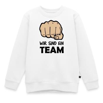 faust_team_002 - Kinder Premium Organic Sweatshirt - Weiß - Vorne - AI Model Kid Male (0cm)