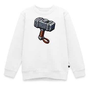 Mjolnir Runehammer Graphics - Kids Premium Organic Sweatshirt - white - Front - AI Model Kid Male (0cm)