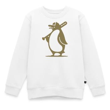 Pinguin Baseballspieler Silhouette - Kinder Premium Organic Sweatshirt - Weiß - Vorne - AI Model Kid Male (0cm)