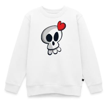 TETE DE MORT - Sweat Premium enfant bio - blanc - Devant - AI Model Kid Male (0cm)