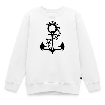 Der stilisierte Anker - Glaube Liebe Hoffnung - Kinder Premium Organic Sweatshirt - Weiß - Vorne - AI Model Kid Male (0cm)