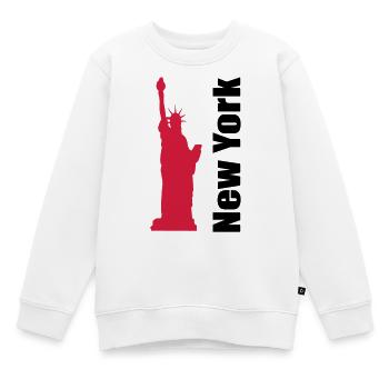 New York - Kinder Premium Organic Sweatshirt - Weiß - Vorne - AI Model Kid Male (0cm)