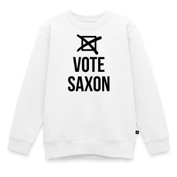 Vote Saxon - Kinder Premium Organic Sweatshirt - Weiß - Vorne - AI Model Kid Male (0cm)