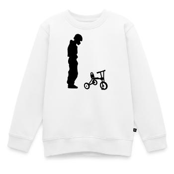 biker - Kids Premium Organic Sweatshirt - white - Front - AI Model Kid Male (0cm)