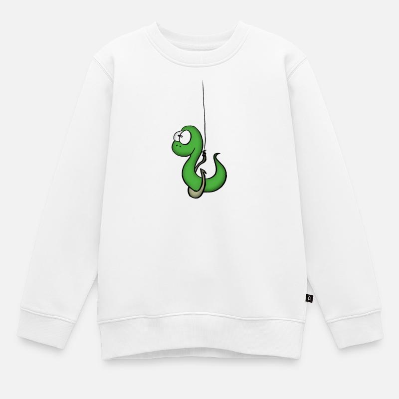 Asticot vert - Sweat Premium enfant bio - blanc
