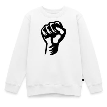 poing - Sweat Premium enfant bio - blanc - Devant - AI Model Kid Male (0cm)
