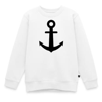 Marin / Marine / Bâteau / Ancre / Mer - Sweat Premium enfant bio - blanc - Devant - AI Model Kid Male (0cm)