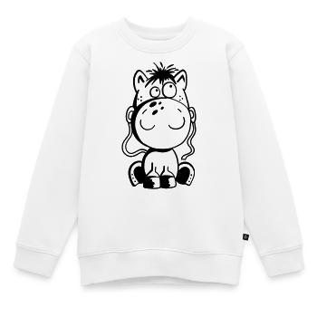 Kleines Pferd - Pony - Comic - Horse - Fun - Kinder Premium Organic Sweatshirt - Weiß - Vorne - AI Model Kid Male (0cm)