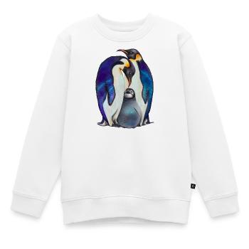 Süße Pinguine mit Sternenhimmel - Kinder Premium Organic Sweatshirt - Weiß - Vorne - AI Model Kid Male (0cm)