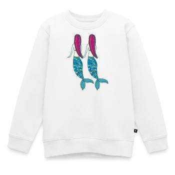Double Sirène - Sweat Premium enfant bio - blanc - Devant - AI Model Kid Male (0cm)