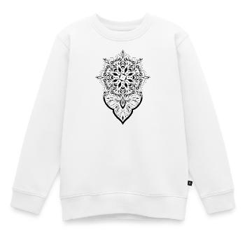 Mandala graphique dot work - Sweat Premium enfant bio - blanc - Devant - AI Model Kid Male (0cm)