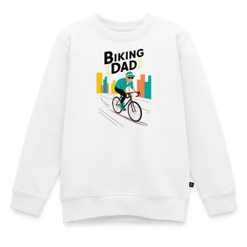 Biking Papa Illustration für aktive Väter - Kinder Premium Organic Sweatshirt - Weiß - Vorne - AI Model Kid Male (0cm)