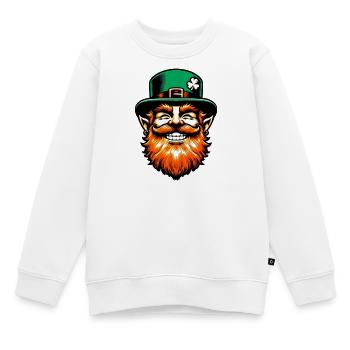 Irischer Kobold Irland - Kinder Premium Organic Sweatshirt - Weiß - Vorne - AI Model Kid Male (0cm)