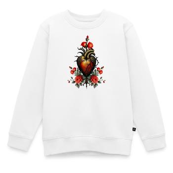 Die gotische Eleganz des Herzens - Kinder Premium Organic Sweatshirt - Weiß - Vorne - AI Model Kid Male (0cm)