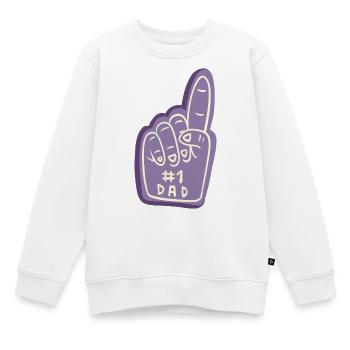 #1 Dad Fanhand Design - Kinder Premium Organic Sweatshirt - Weiß - Vorne - AI Model Kid Male (0cm)