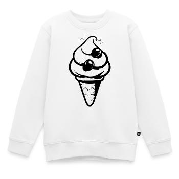 Eistüte - Kinder Premium Organic Sweatshirt - Weiß - Vorne - AI Model Kid Male (0cm)