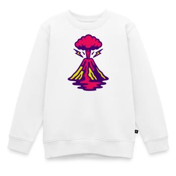 Volcano Pop Art - Kids Premium Organic Sweatshirt - white - Front - AI Model Kid Male (0cm)