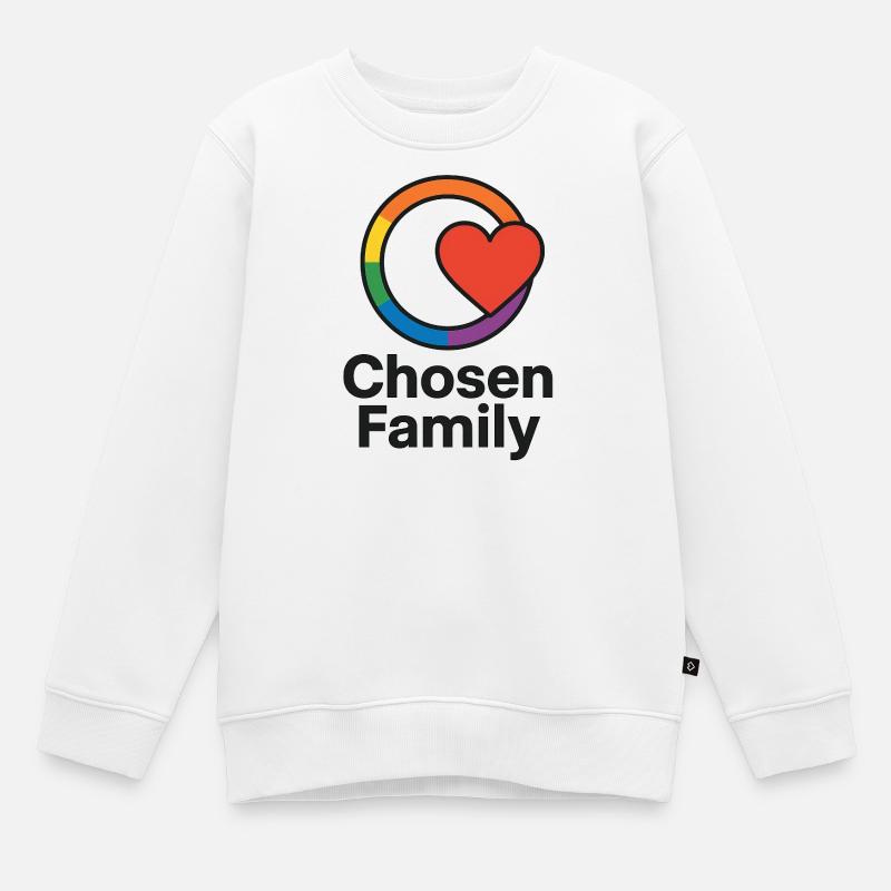 Inklusives Herz mit Regenbogenrahmen - Kinder Premium Organic Sweatshirt - Weiß