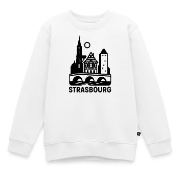 Strasbourg Silhouette - Sweat Premium enfant bio - blanc - Devant - AI Model Kid Male (0cm)