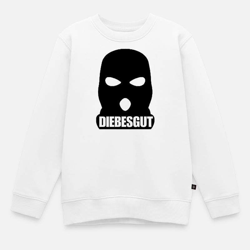 DIEBESGUT_LOGO - Kinder Premium Organic Sweatshirt - Weiß