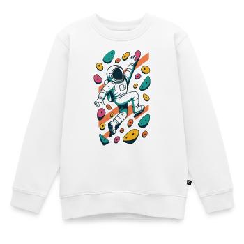 Bouldern Astronaut schweben leicht klettern Gesche - Kinder Premium Organic Sweatshirt - Weiß - Vorne - AI Model Kid Male (0cm)