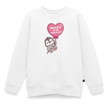 Süßer Pinguinherzballon watscheln Sei mein Valentin - Kinder Premium Organic Sweatshirt - Weiß - Vorne - AI Model Kid Male (0cm)
