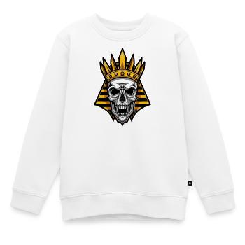 Pharao Totenkopf - Kinder Premium Organic Sweatshirt - Weiß - Vorne - AI Model Kid Male (0cm)