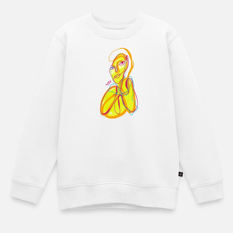 Jaune bogos - Sweat Premium enfant bio - blanc