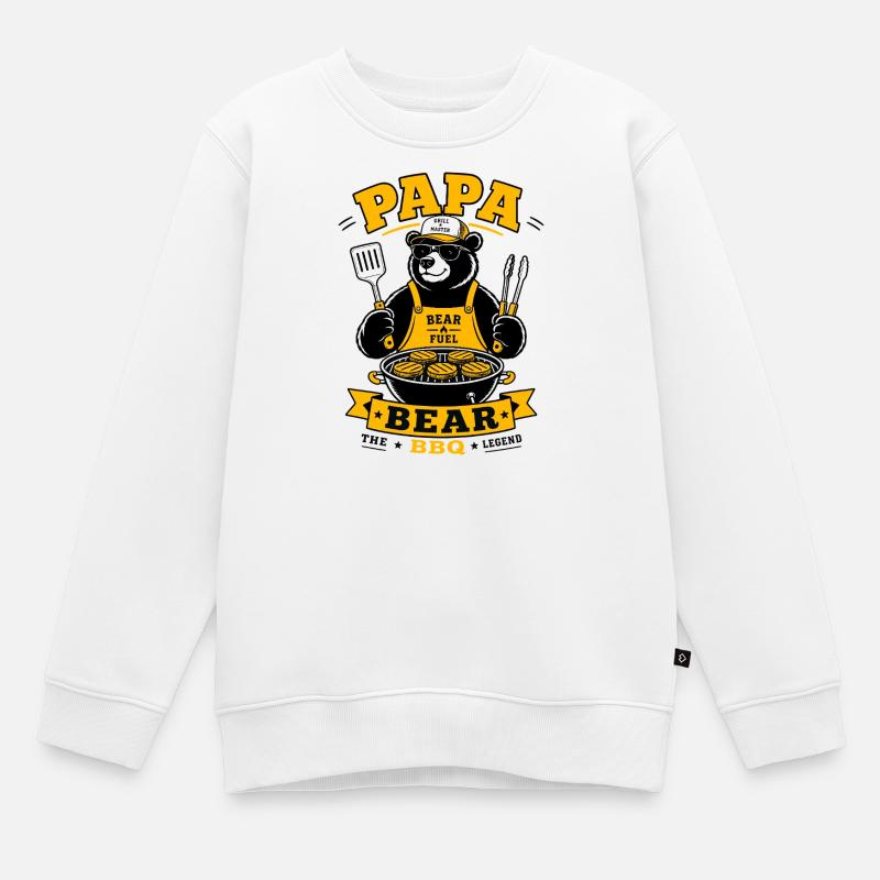 Papa Bear BBQ Grill Master - Kinder Premium Organic Sweatshirt - Weiß