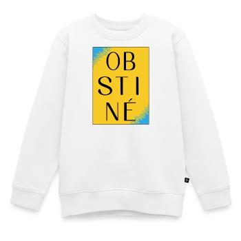 Stubborn in yellow contrast - Kids Premium Organic Sweatshirt - white - Front - AI Model Kid Male (0cm)