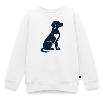  Hundedesign mit Herz - Kinder Premium Organic Sweatshirt - Weiß - Vorne - AI Model Kid Male (0cm)