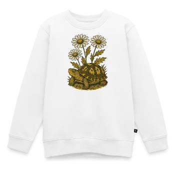 Gänseblümchen-Schildkröte - Kinder Premium Organic Sweatshirt - Weiß - Vorne - AI Model Kid Male (0cm)