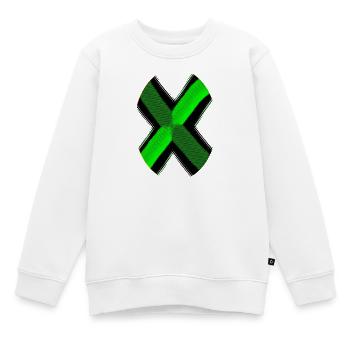 Neon X Muster Grün Schwarz - Kinder Premium Organic Sweatshirt - Weiß - Vorne - AI Model Kid Male (0cm)